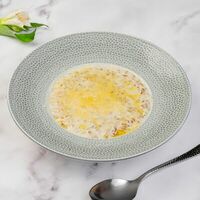 Каша из полбы с беконом и парезаном в Круассан-кафе