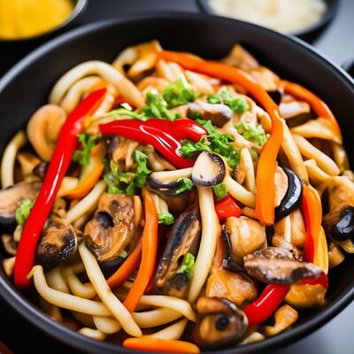 Удон с цыпленком и овощами в Йохан-Пивохан по цене 723 ₽