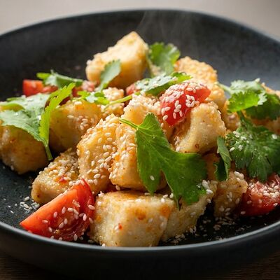 Тёплый салат с баклажанами в Meat Coin по цене 1500 ₽