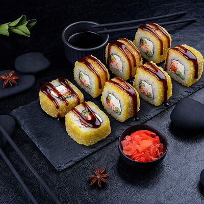 Жареный ролл Оникс в Суши даром по цене 374 ₽