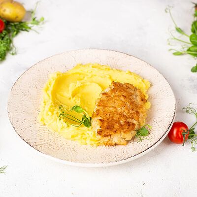Котлета пожарская с картофельным пюре в У Палыча. С пылу, с жару! по цене 344 ₽