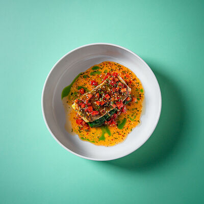 Палтус, шпинат с овощами, помидоры в VASILCHUKI Chaihona №1 по цене 890