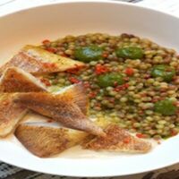 Окунь с птитимом в Бабагануш