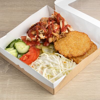 Ланч бокс с курицей и драниками в Кебаб на болоте по цене 17 р.