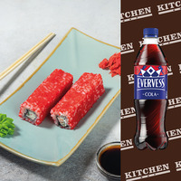 Ролл Калифорния и Evervess Cola в Рестомаркет Китчен