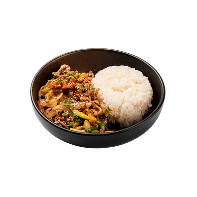 Свинина с овощами на рисе в Kimchi по цене 570 ₽