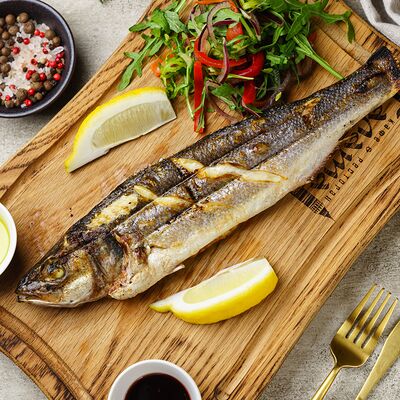 Сибас на углях в Галата по цене 1750 ₽