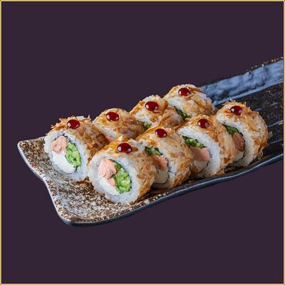 Ролл Жареный лосось сливочный в Happy Fish Premium по цене 608 ₽