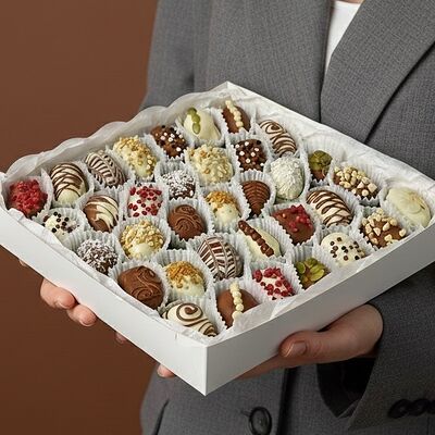 Финики в шоколаде (35-40 шт) в Luna-Клубника в шоколаде по цене 6900 ₽