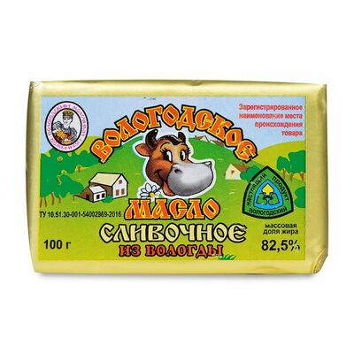 Масло сливочное Вологодское Вологодское 82,5% бзмж в Азбука Вкуса Экспресс Меню по цене 137 ₽