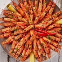 Жареные магаданские креветки в соусе свит чилив Mr. Crabs