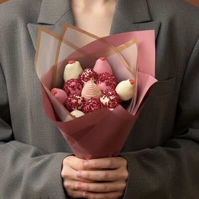 Букет из клубники в шоколаде Spring в Luna-Клубника в шоколаде по цене 3990 ₽