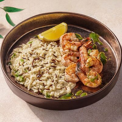 Тигровые креветки-гриль с рисом в Перчини на огне по цене 685