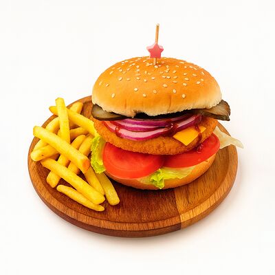 Бургер куриныйв АБАРмот по цене 450 ₽