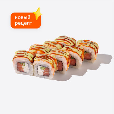 Ролл с креветкой и лососем в Много лосося по цене 905 ₽