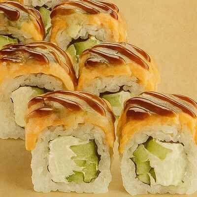 Горячий ролл лосось терияки в Hakuna Matata по цене 439 ₽