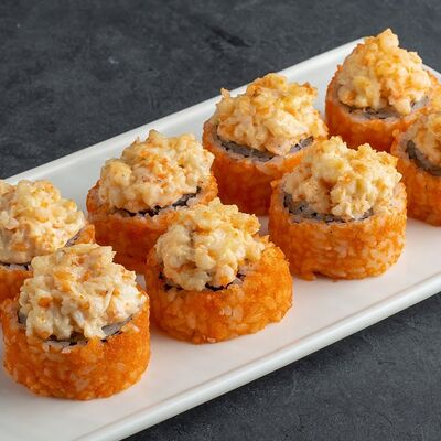 Брутальный ролл Двойная креветка запеченный в CRAZY SUSHI по цене 771 ₽