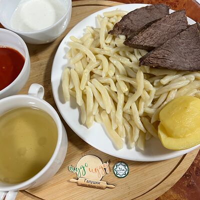 Галушки пшеничные с говядиной в Чудочуду по цене 850 ₽