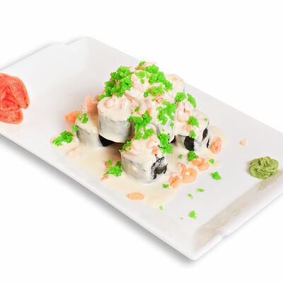 Теплый ролл в сливочном соусе с креветкой в Чудо Пицца по цене 250 ₽