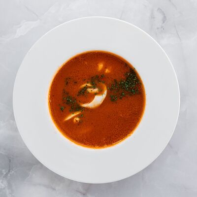 Томатный суп с морепродуктами в Паста-бар Хорошие руки по цене 620 ₽