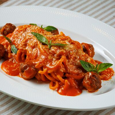Спагетти Сопрано с мраморными митболами в Al dente по цене 900 ₽