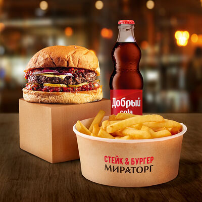 Комбо Гамбургер в Стейк & Бургер Мираторг по цене 1130 ₽