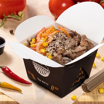 Вок Премиум Соба с говядинойв Шаурма Куулпицца по цене 735 ₽