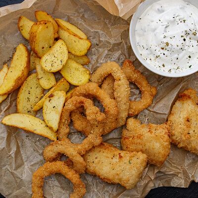 Фиш энд чипс с кальмаром в HEDONIST по цене 34 р.