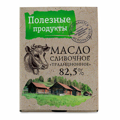 Масло сливочное Полезные продукты Традиционное 82,5% в Азбука Вкуса Экспресс Меню по цене 191 ₽