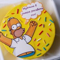 Бенто-торт на день рождения и праздник мужчине желтыйв Miracle bakery
