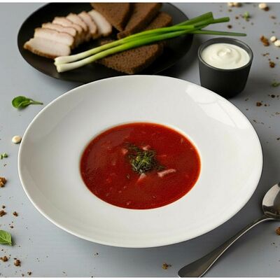 Борщ с салом и сметаной в В Питере пить по цене 800 ₽