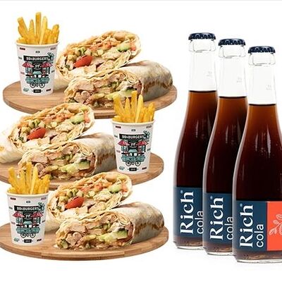 Комбо на компанию с куриной шаурмой в ББ & Бургерс по цене 2199 ₽