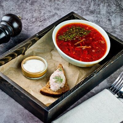 Борщ с говядиной в Brizola BBQ по цене 635 ₽