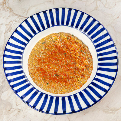 Орзо с креветками и паприкой в Poly по цене 1300 ₽