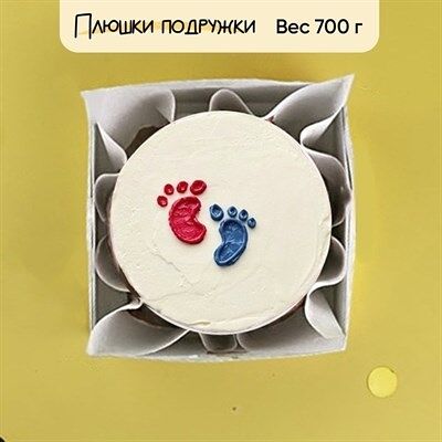 Бенто-торт Гендерный отпечатки ножек в Плюшки подружки по цене 1925 ₽