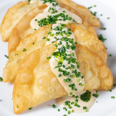 Мини-чебуреки с палтусом и судаком в Just Residence по цене 830 ₽