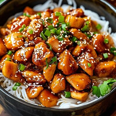 Лапша рисовая с курицей в РАКИДОНА по цене 370 ₽