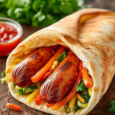 Двойной хот-дог в лаваше в Шаверма на дровах ShawerWood по цене 355 ₽