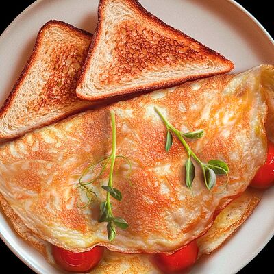 Омлет с томатами и сыромв ШефМалина по цене 540 ₽