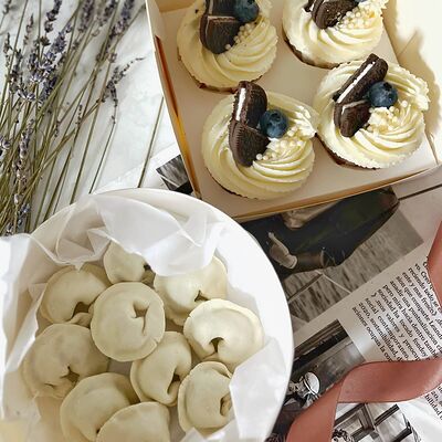 Комбо набор из 4 капкейков и 10 шоколадных пельменей в ButlerBakery по цене 2590 ₽