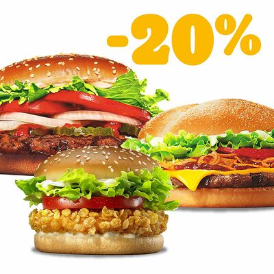 Стейкхаус и Криспи и Воппер в Burger King по цене 6850 ₸