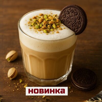 Фисташковый Латте с печеньем в Кофе с тобой. Лимитированные напитки каждую неделю! по цене 490 ₽