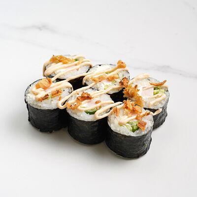 Малый ролл с копчёной курицей, луком и сыром №13 в Ёбисан по цене 489 ₽