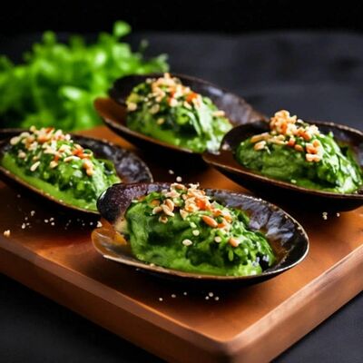 Запеченные мидии сливочном соусе в PANDA FOOD по цене 480 ₽