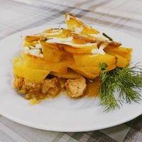 Мясо по французски с курицей в Спутник
