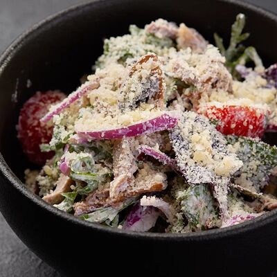 Салат с языком и грибами в По Чесноку по цене 654 ₽