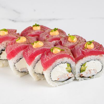 В опалённом тунце с креветкойв Ёбисан по цене 1229 ₽