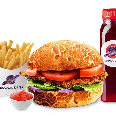 Чикенбургер комбо в Космос бургер по цене 850 ₽