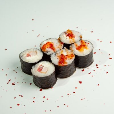 16. Малый ролл: помидор, курица, сыр, соус чили (6 шт.) в ЁБИСАН по цене 449 ₽