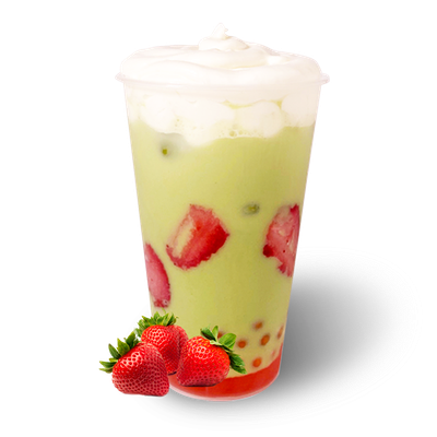 Bubble Tea Молочный матча с клубникой и бананом в Bubble tea friends по цене 419 ₽